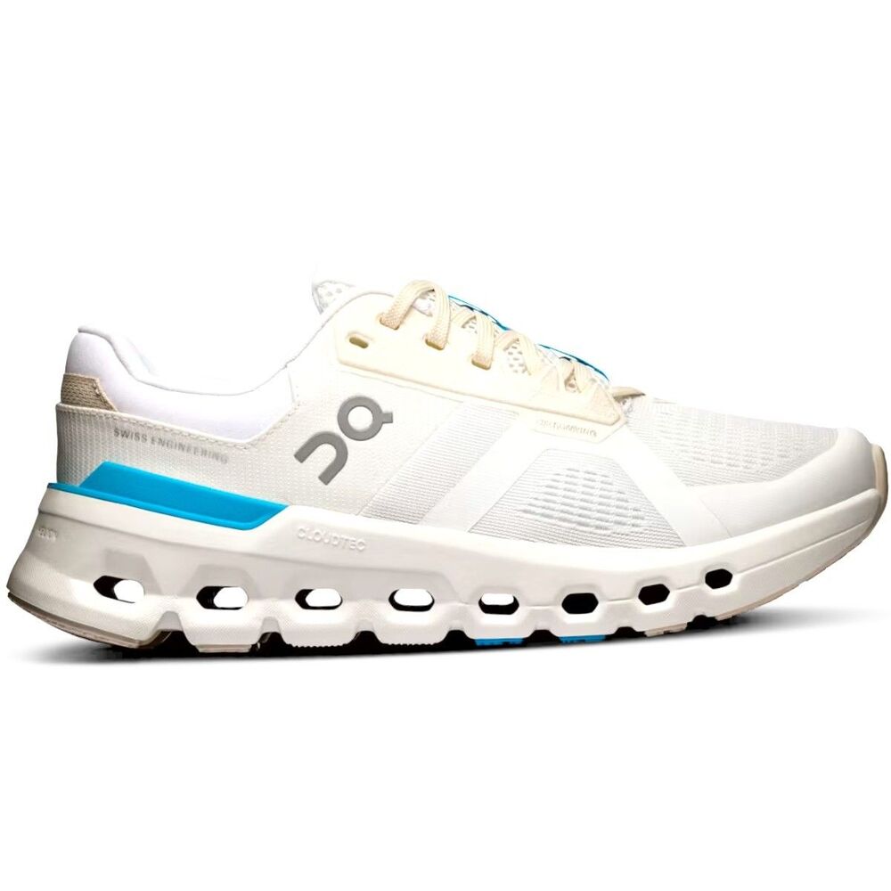ON Cloudrunner 2 Womens 9. 5 Running Shoes Support Cushion White/Horizon Sneaker